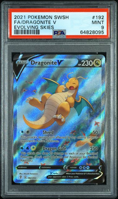 dragonite v pokemon card PSA 9 Dragonite V Alt Art 192/203