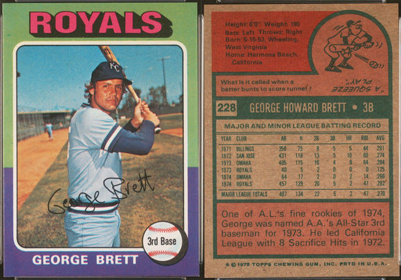 1975 Topps #228 George Brett RC Kansas City Royals NM+ (Near Mint or Better)