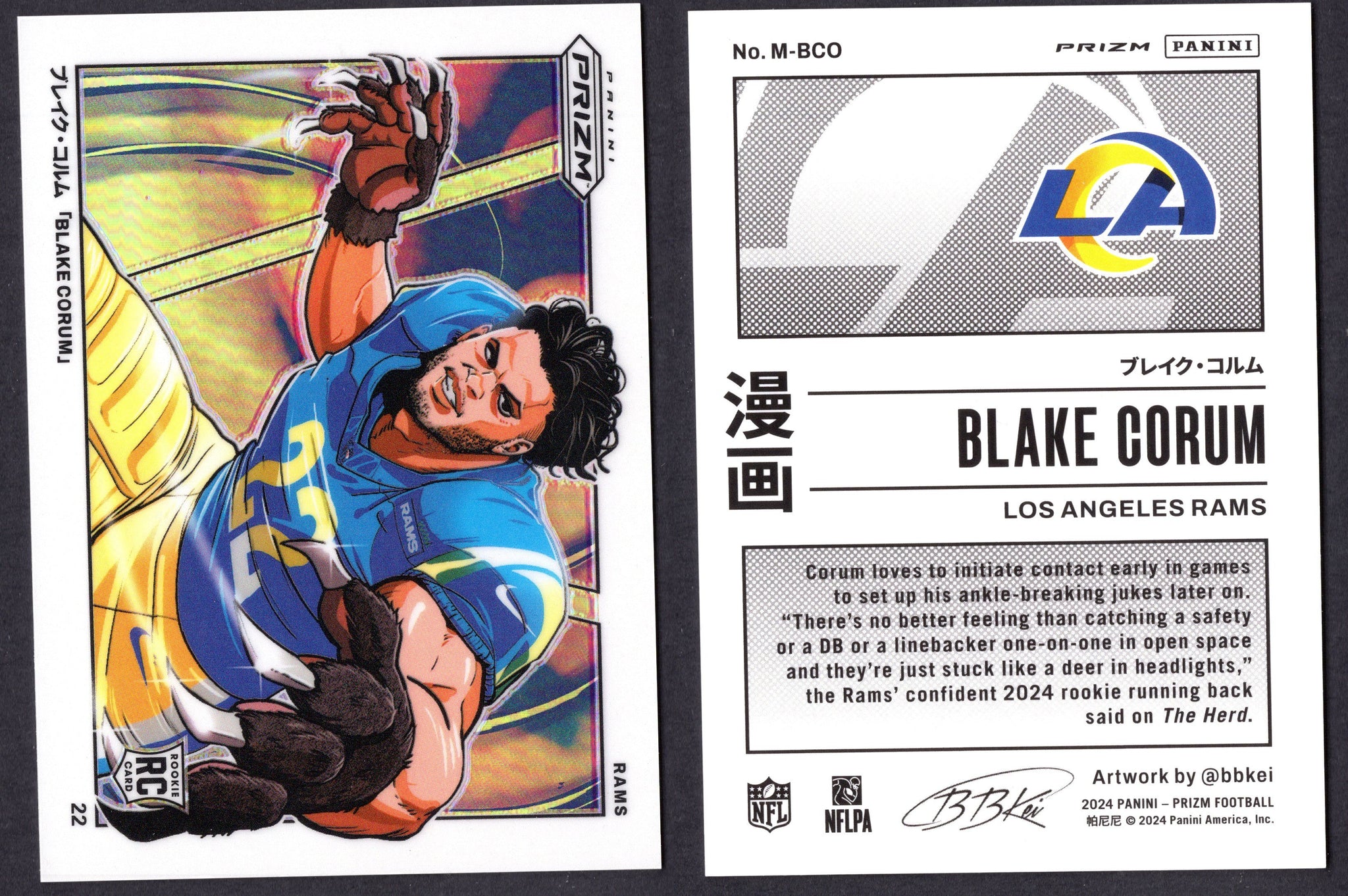 how rare are prizm manga cards 2024 Panini Prizm Manga Horizontal #4 Blake Corum (NM-Near Mint) – Northwest Sportscards