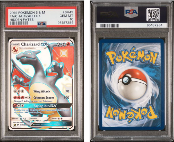 2019 POKEMON HIDDEN FATES #SV49 FA/CHARIZARD GX HIDDEN FATES - PSA