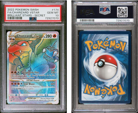 PSA 10 Charizard VSTAR Brilliant Stars #174