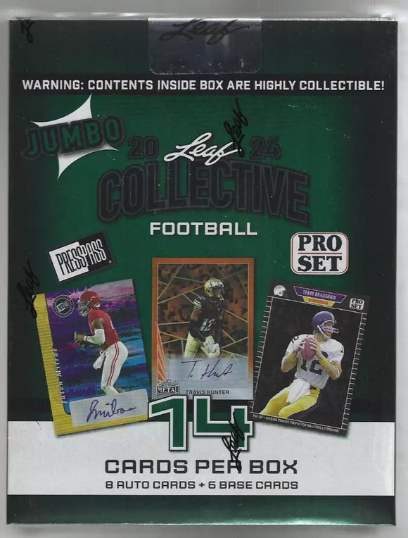 2024 Leaf Collective Football Jumbo Box w/ 8 Autographs