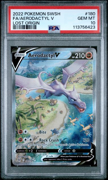 Aerodactyl V Alt Art #180 Lost Origin - PSA 10