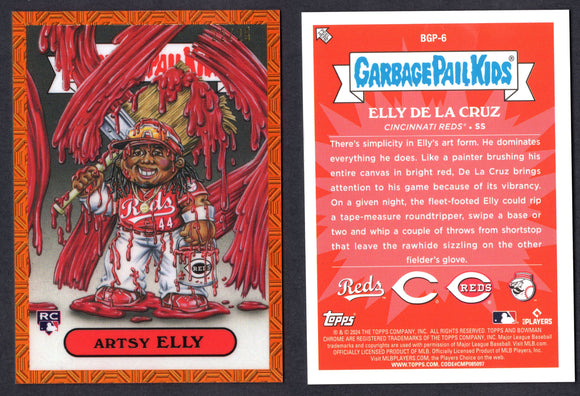 2024 Bowman Chrome Mega Box Garbage Pail Kids Orange Refractors Elly De La Cruz /25 (NM-Near Mint)