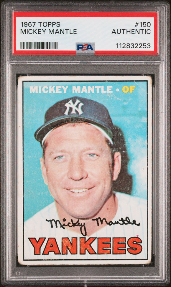 PSA AUTH 1967 Topps #150 Mickey Mantle New York Yankees