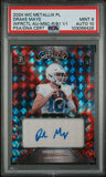 2023 Wild Card Metallix Drake Maye Fractal Red/Blue Auto 1/1 PSA 9 Auto 10