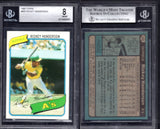 1980 Topps Rickey Henderson 482 BGS 8