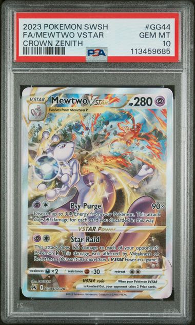 Pokemon: Mewtwo Vstar Crown Zenith #GG44 - PSA 10