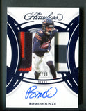 2024 Panini Flawless Rookie Dual Patch Autographs Sapphire #4 Rome Odunze /10 (top surface damage)