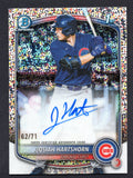 2025 Bowman Chrome Draft Autographs Sparkle Refractors #CPAJHA Josiah Hartshorn /71