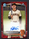 2025 Bowman Chrome Prospect Autographs Red Reptilian Refractors #CPAYU Yulian Barreto /5