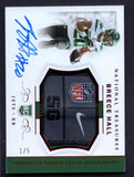 2022 Panini National Treasures Breece Hall Crossover Rookie Patch Autograph Breece Hall /5