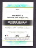 2024 Topps Inception Rookie and Emerging Stars Autographs Blue #BRESJH Jackson Holliday /10