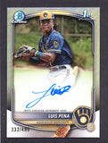 2025 Bowman Chrome Prospect Autographs Refractors #CPALP Luis Pena /499