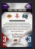 2009-10 SP Game Used 3 Star Swatches 50 #3SBMH Kobe Bryant/Dwight Howard/Tracy McGrady /50