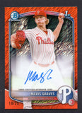 2025 Bowman Chrome Prospect Autographs Orange Shimmer Refractors #CPAMG Mavis Graves /25