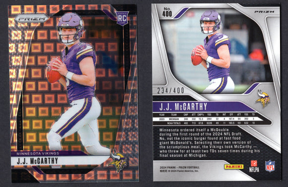 2024 Panini Prizm Prizms Pandora #400 JJ McCarthy 234/400