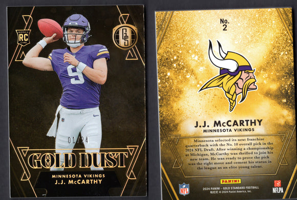 2024 Panini Gold Standard Gold Dust #2 JJ McCarthy 01/24