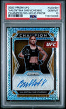 2022 PANINI PRIZM UFC CHAMPION SIGNATURES #CSVSH VALENTINA SHEVCHENKO CHAMPION SIG-MOJO PRIZM /25 PSA 10
