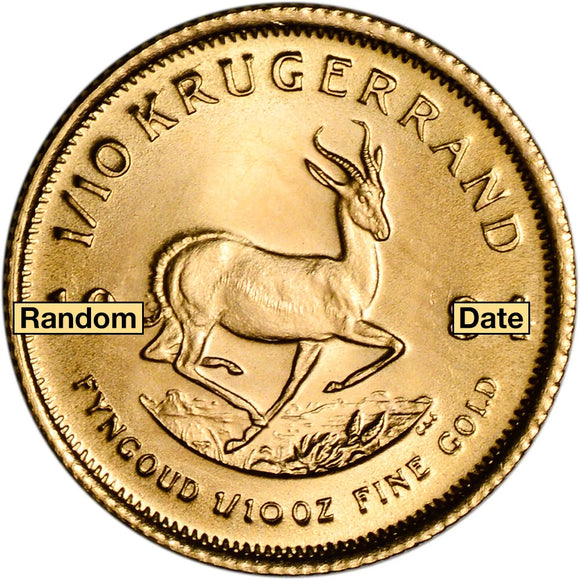 Gold 1/10th Ounce Krugerrand Random Year