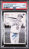 2018 TOPPS HERITAGE 1969 TOPPS DECKLE EDGE HIGH NUMBERS #1 SHOHEI OHTANI '69 TOPPS DECKLE EDGE H.N. PSA 9