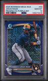 2025 BOWMAN MEGA BOX CHROME PROSPECTS #50 JESUS MADE PROSPECTS-PURPLE REF /250 PSA 10