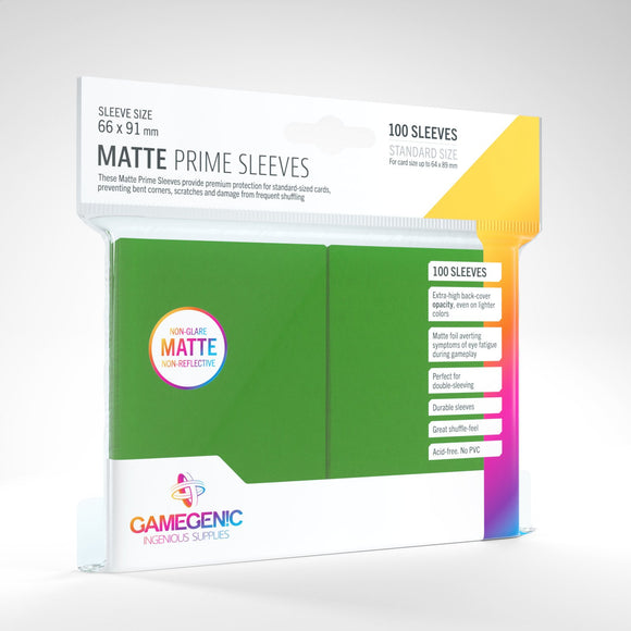 Gamegenic Matte Standard Prime Sleeves: Green