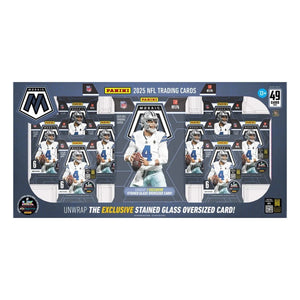2025 panini mosaic nfl fooball booster box 2025 Panini Mosaic Football Bundle Box w/Stained Glass Oversized Card