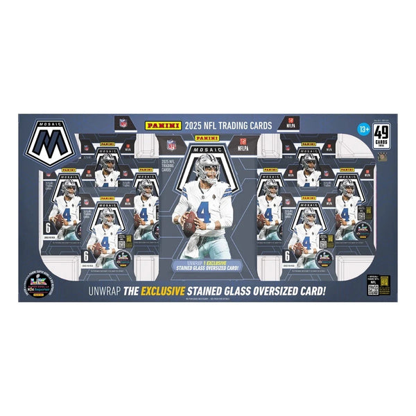 2025 panini mosaic nfl fooball booster box 2025 Panini Mosaic Football Bundle Box w/Stained Glass Oversized Card
