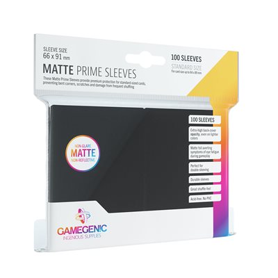 Gamegenic Matte Prime Standard Sleeves: Black 100ct