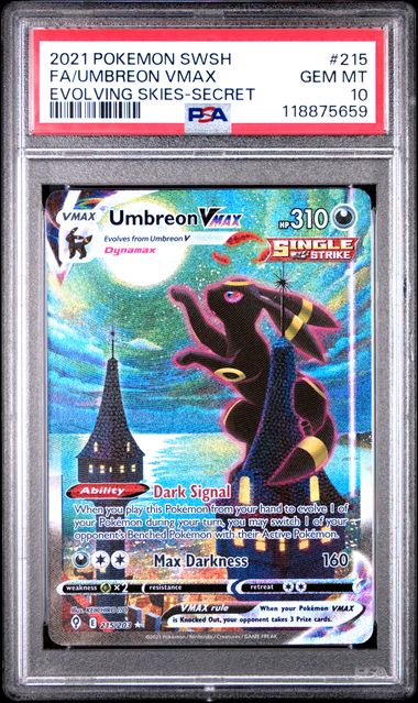 Umbreon VMAX Alt Art #215 Evolving Skies - PSA 10