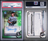 2022 BOWMAN DRAFT CHROME DRAFT PICK AUTOGRAPHS #CDANSZ NOAH SCHULTZ CHR.DP AUTO-GREEN REF. PSA 10