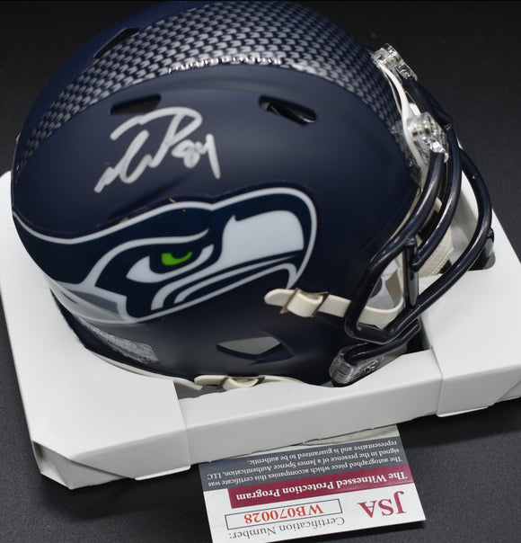 Colby Parkinson Seahawks Speed Mini Helmet JSA COA