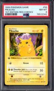 1999 Pikachu Red Cheeks 1st Edition PSA 8