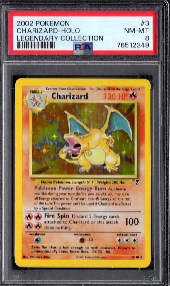 2002 Charizard Holo Legendary Collection PSA 8