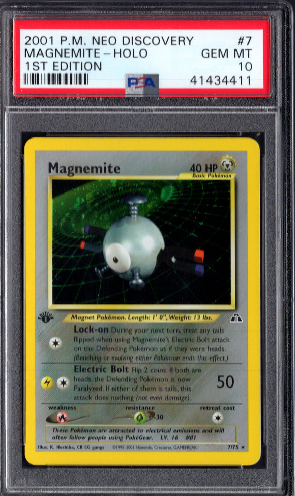 2001 Magnemite Holo 1st Edition PSA 10