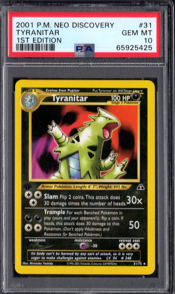 2001 Tyranitar 1st Edition PSA 10