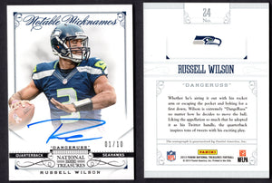 2013 Panini National Treasures Notable Nicknames #24 Russell Wilson /10