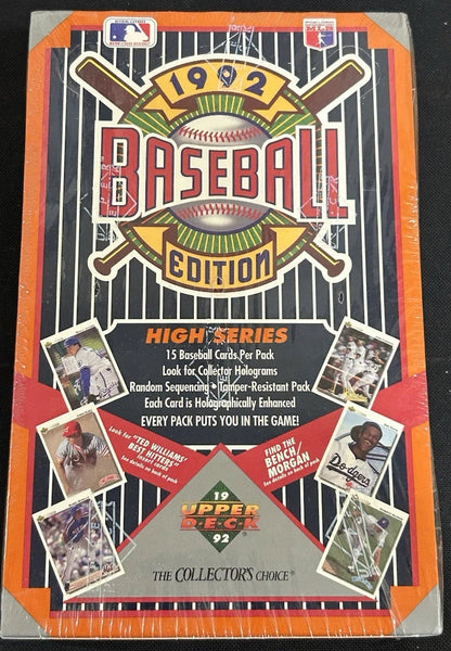 1992 upper deck holographic card set 1992 Upper Deck UD High Series Baseball Box – Northwest Sportscards