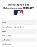 MLB Holo J.P. Crawford Autographed Signed Game Model Victus Bat