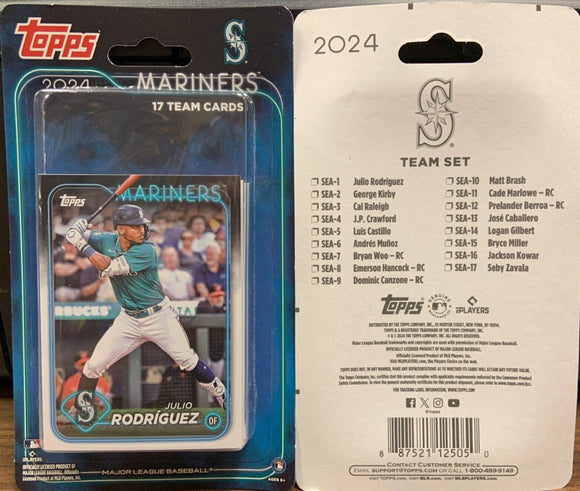 2024 Topps Seattle Mariners Team Set of 17