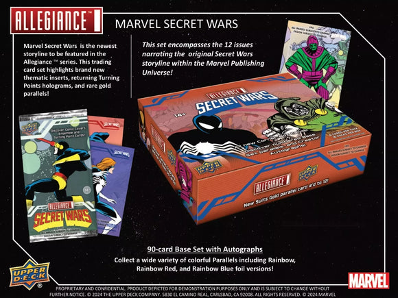 2024 UD Upper Deck Marvel Allegiance Secret Wars Hobby Box **SALE