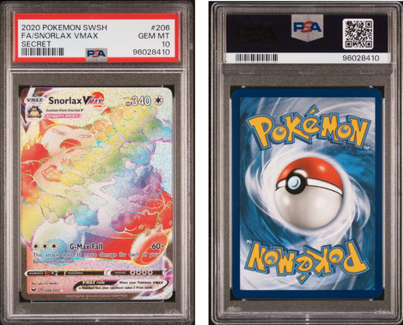 Snorlax Vmax #206 SWSH Base Set - PSA 10