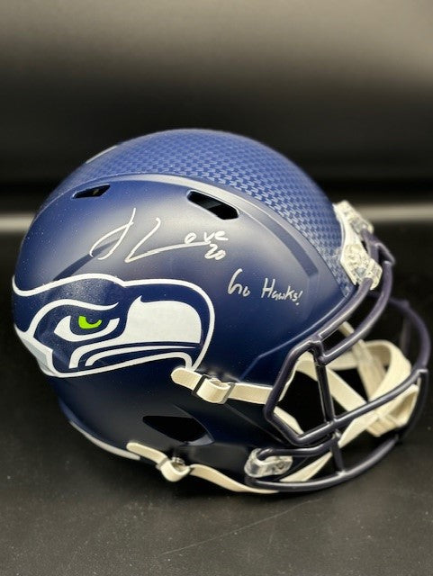 Julian Love Signed Seahawks Full Size Replica Helmet w/ Go Hawks Inscription JSA COA