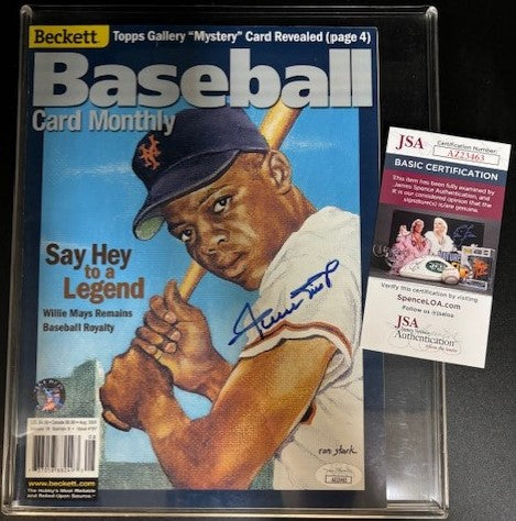 Willie Mays Signed Beckett Magazine JSA COA
