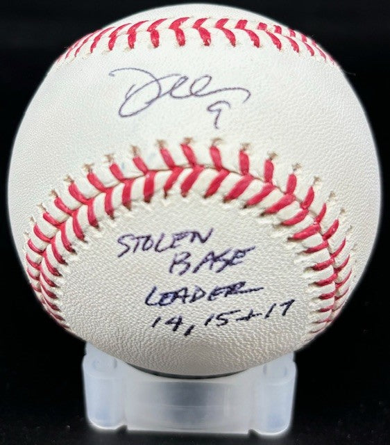 Dee Strange Gordon Signed MLB Baseball w/ 14,15, + 17 Stolen Base Leader Inscription JSA