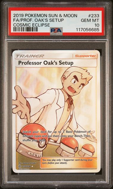 PSA 9 Full Art Professor Oak's Setup