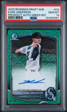 PSA 10 2025 Bowman Chrome Draft Mega Box Prospect Autograph Green Refractor #BMA-KA Kade Anderson 96/99 Seattle Mariners