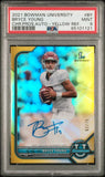 2021 Bowman University Chr. Pros. Auto Yellow #BY Bryce Young /75 PSA 9