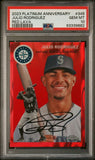 2023 TOPPS CHROME PLATINUM ANNIVERSARY #345 JULIO RODRIGUEZ RED LAVA REFRACTOR /5
